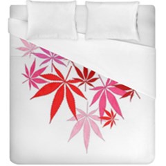 Marijuana Cannabis Rainbow Pink Love Heart Duvet Cover (king Size) by Mariart