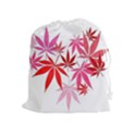 Marijuana Cannabis Rainbow Pink Love Heart Drawstring Pouches (Extra Large) View1