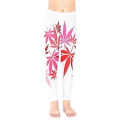 Marijuana Cannabis Rainbow Pink Love Heart Kids  Legging