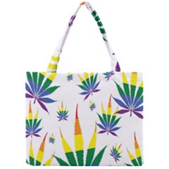 Marijuana Cannabis Rainbow Love Green Yellow Red White Leaf Mini Tote Bag