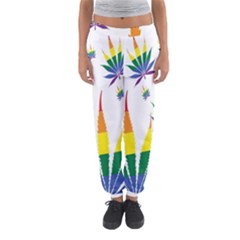 Marijuana Cannabis Rainbow Love Green Yellow Red White Leaf Women s Jogger Sweatpants by Mariart