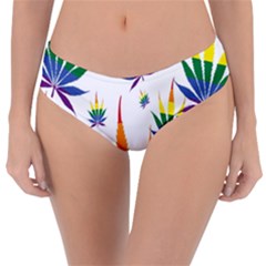 Marijuana Cannabis Rainbow Love Green Yellow Red White Leaf Reversible Classic Bikini Bottoms