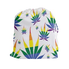 Marijuana Cannabis Rainbow Love Green Yellow Red White Leaf Drawstring Pouches (xxl)