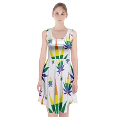 Marijuana Cannabis Rainbow Love Green Yellow Red White Leaf Racerback Midi Dress by Mariart