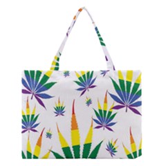 Marijuana Cannabis Rainbow Love Green Yellow Red White Leaf Medium Tote Bag