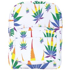 Marijuana Cannabis Rainbow Love Green Yellow Red White Leaf Full Print Backpack