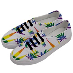 Marijuana Cannabis Rainbow Love Green Yellow Red White Leaf Men s Classic Low Top Sneakers by Mariart