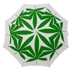 Marijuana Weed Drugs Neon Cannabis Green Leaf Sign Straight Umbrellas by Mariart