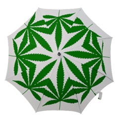 Marijuana Weed Drugs Neon Cannabis Green Leaf Sign Hook Handle Umbrellas (large)