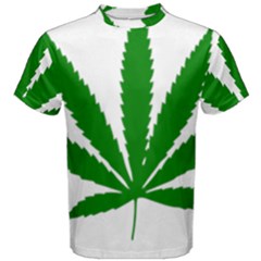 Marijuana Weed Drugs Neon Cannabis Green Leaf Sign Men s Cotton Tee by Mariart