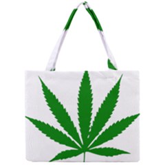 Marijuana Weed Drugs Neon Cannabis Green Leaf Sign Mini Tote Bag by Mariart