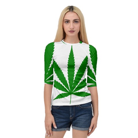 Marijuana Weed Drugs Neon Cannabis Green Leaf Sign Quarter Sleeve Raglan Tee by Mariart