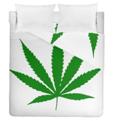 Marijuana Weed Drugs Neon Cannabis Green Leaf Sign Duvet Cover Double Side (queen Size) by Mariart