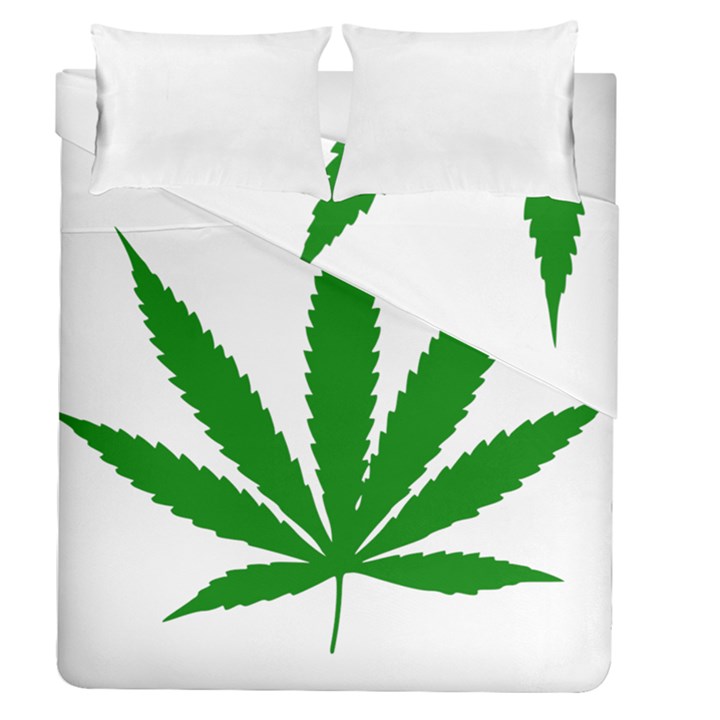 Marijuana Weed Drugs Neon Cannabis Green Leaf Sign Duvet Cover Double Side (Queen Size)