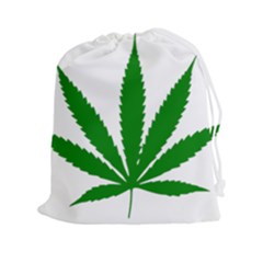 Marijuana Weed Drugs Neon Cannabis Green Leaf Sign Drawstring Pouches (xxl)