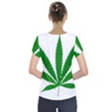 Marijuana Weed Drugs Neon Cannabis Green Leaf Sign Short Sleeve Front Detail Top View2