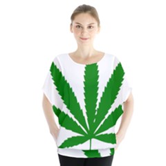 Marijuana Weed Drugs Neon Cannabis Green Leaf Sign Blouse