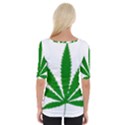 Marijuana Weed Drugs Neon Cannabis Green Leaf Sign Wide Neckline Tee View2