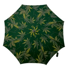 Marijuana Cannabis Rainbow Love Green Yellow Leaf Hook Handle Umbrellas (medium)