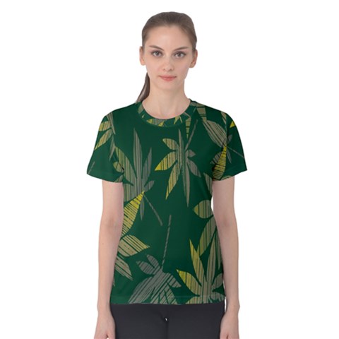 Marijuana Cannabis Rainbow Love Green Yellow Leaf Women s Cotton Tee by Mariart