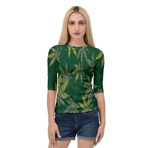 Marijuana Cannabis Rainbow Love Green Yellow Leaf Quarter Sleeve Raglan Tee by Mariart