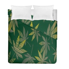 Marijuana Cannabis Rainbow Love Green Yellow Leaf Duvet Cover Double Side (full/ Double Size) by Mariart