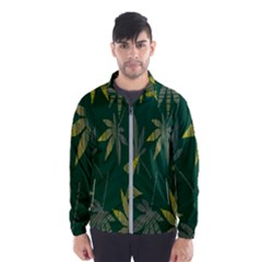 Marijuana Cannabis Rainbow Love Green Yellow Leaf Wind Breaker (men) by Mariart