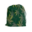 Marijuana Cannabis Rainbow Love Green Yellow Leaf Drawstring Pouches (Extra Large) View1