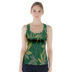 Marijuana Cannabis Rainbow Love Green Yellow Leaf Racer Back Sports Top by Mariart