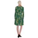 Marijuana Cannabis Rainbow Love Green Yellow Leaf Long Sleeve Velvet Front Wrap Dress View2