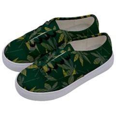 Marijuana Cannabis Rainbow Love Green Yellow Leaf Kids  Classic Low Top Sneakers