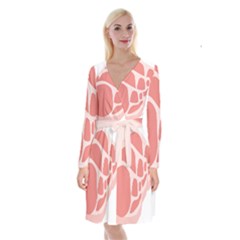 Meat Long Sleeve Velvet Front Wrap Dress