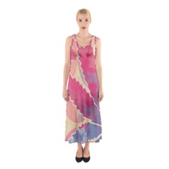 Marijuana Heart Cannabis Rainbow Pink Cloud Sleeveless Maxi Dress by Mariart