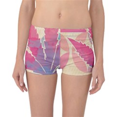 Marijuana Heart Cannabis Rainbow Pink Cloud Reversible Boyleg Bikini Bottoms