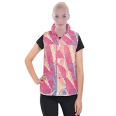 Marijuana Heart Cannabis Rainbow Pink Cloud Women s Button Up Puffer Vest by Mariart