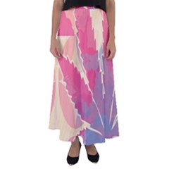 Marijuana Heart Cannabis Rainbow Pink Cloud Flared Maxi Skirt