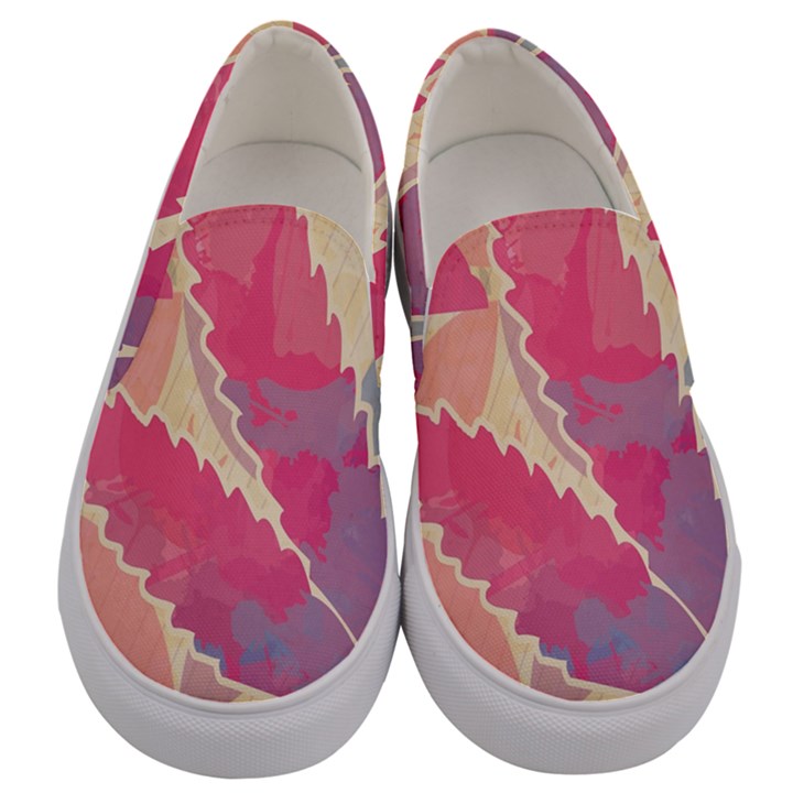 Marijuana Heart Cannabis Rainbow Pink Cloud Men s Canvas Slip Ons