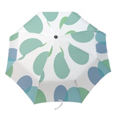 Polka Dots Blue Green White Folding Umbrellas by Mariart