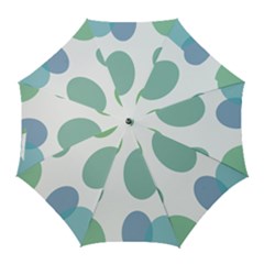 Polka Dots Blue Green White Golf Umbrellas by Mariart