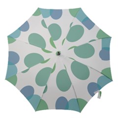 Polka Dots Blue Green White Hook Handle Umbrellas (medium) by Mariart