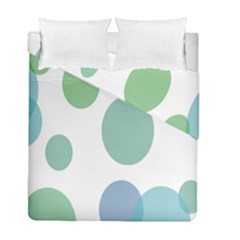 Polka Dots Blue Green White Duvet Cover Double Side (full/ Double Size) by Mariart