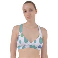 Polka Dots Blue Green White Sweetheart Sports Bra