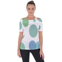 Polka Dots Blue Green White Short Sleeve Top by Mariart