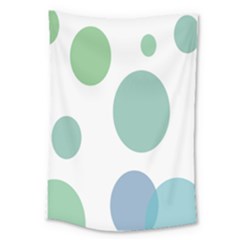 Polka Dots Blue Green White Large Tapestry by Mariart