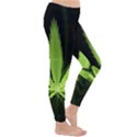 Marijuana Weed Drugs Neon Green Black Light Classic Winter Leggings View3