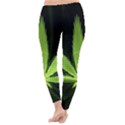 Marijuana Weed Drugs Neon Green Black Light Classic Winter Leggings View4