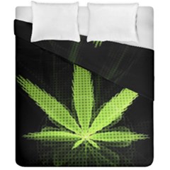 Marijuana Weed Drugs Neon Green Black Light Duvet Cover Double Side (california King Size)