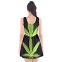 Marijuana Weed Drugs Neon Green Black Light Scoop Neck Skater Dress View2