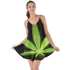 Marijuana Weed Drugs Neon Green Black Light Love The Sun Cover Up