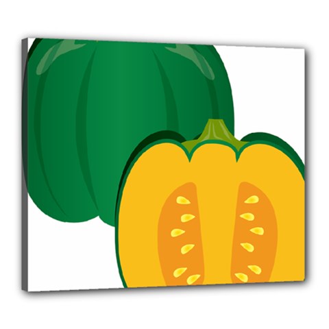 Pumpkin Peppers Green Yellow Canvas 24  X 20 